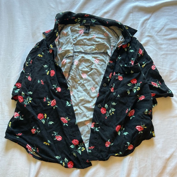 Forever 21 Floral Top Small Shirt - Picture 3 of 5